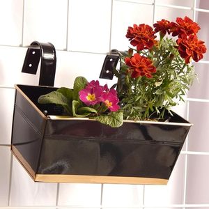 Railing Planters for Balcony Hanging Pots <b>Wall</b> Hanging <b>Decorative</b> Vertical Garden Planters Eco-Friendly Metal Pack 1 (Black) - Product Image 6