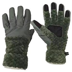Gants d'hiver coupe-vent à écran tactile, fausse fourrure, chauds, doublés de polaire thermique, pour sports de plein air, ski, conduite, pour hommes et femmes - Product Image 1