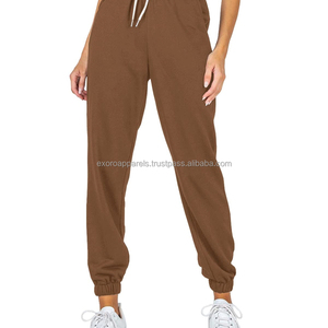 Pantalon en molleton à jambe large pour femme, taille mi-haute avec cordon de serrage, coupe décontractée ample, longueur intégrale, noir uni, en coton respirant, idéal pour l'automne - Product Image 6