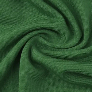 Tissu jersey tricoté vert de qualité supérieure, poids moyen, extensible, style uni, en coton - Product Image 3