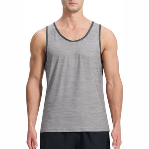 Camiseta sin mangas para hombre, estilo fitness, con logo personalizado, lavado ácido, corte y costura, transpirable, de punto, estilo urbano, 120g, lisa - Product Image 3