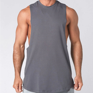 Camiseta sin mangas informal para hombre, talla grande, de algodón transpirable, color liso, para gimnasio, fitness, entrenamiento muscular - Product Image 1