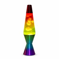 Lampe à lave en verre arc-en-ciel de 14 pouces, à brancher, 5V, lumière de nuit colorée en cire pour chambre à coucher, bureau et cadeau créatif
