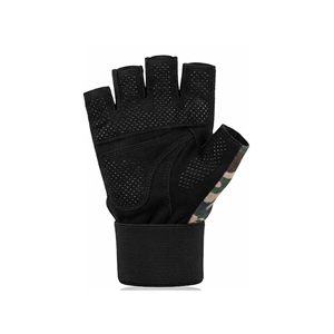 Guantes de Levantamiento de Pesas, Medios Dedos, Camuflaje, con Soporte para Muñeca, Palma Acolchada, Ligeros, Cierre de Hebilla, Logotipo Personalizado, OEM, ODM - Product Image 2