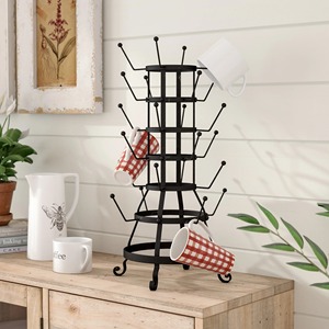 Large Capacity Iron <b>Mug</b> <b>Tree</b> Holder Stand With Multiple Hooks Multi Tier Coffee Cup Hanging Storage Rack Freestanding Kitchen - Product Image 4
