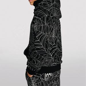 Sudadera con Capucha Unisex de Nuevo Diseño, Cálida para Invierno, con Forro Polar, Sublimada, con Patrón de Telaraña y Parches - Product Image 4