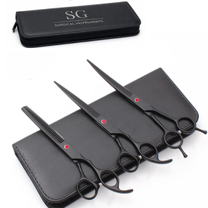 Ensemble de ciseaux de coiffure professionnels en acier inoxydable, lame tranchante, pour droitiers, manche long, usage en salon, étui noir inclus, 28 - Product Image 5