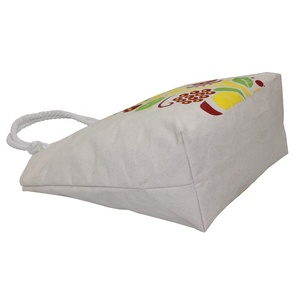 Shopping <b>Tote</b> Bag High Quality Customize Print Twisted Rope Handle Cotton Canvas Fabric Eco Friendly Beach Bag - Product Image 4