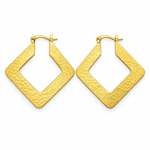 Pendientes de Aro en Forma de Media Luna en Tono Dorado, Acabado Metálico Cepillado, Joyería Minimalista, Accesorios de Moda al por Mayor - Product Image 2