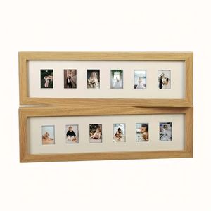 Handmade Customized Modern Rustic Natural Wood Triple <b>Collage</b> Silk Screen Printed Tabletop Picture <b>Frame</b> - Product Image 1