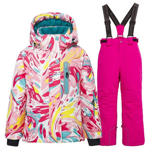 Traje de Esquí Personalizado Unisex para Niños, Chaqueta de Nieve con Capucha y Pantalones con Tirantes para Esquiar y Hacer Snowboard - Product Image 3