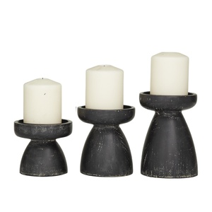 Juego de 3 portavelas de madera para decoración del hogar portavelas de diseño personalizado para decoración de bodas portavelas - Product Image 1