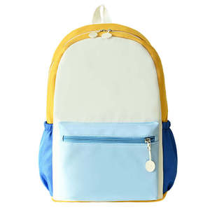Sac à dos en toile crème personnalisé avec impression en relief et accents en cuir véritable marron, design minimaliste, usage quotidien, 80g - Product Image 3