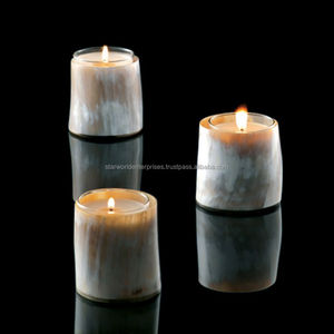 เชิงเทียนทำมือรูปเขาควายสำหรับตกแต่งบ้านและคริสต์มาสทำในอินเดีย - Product Image 2