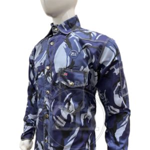 Camisa de Trabajo Unisex Azul Marino Camuflaje 2026, Corte Regular, Antiestática, para Fábrica/Taller, Protección Contra Incendios, con Respirador, para Soldadura - Product Image 4