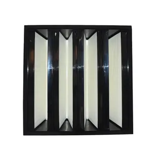 factory ABS or PVC plastic frame merv 16 f8 f9 mini pleated compact v type air filter for air conditioning system