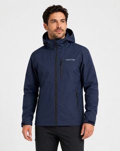 Veste de pluie légère pour homme, coupe-vent, résistante à l'eau, avec capuche et poches zippées, pour le sport, le travail et les activités de plein air - Product Image 1