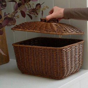 Cesta de Almacenamiento Rectangular de Ratán Marrón Antiguo al por Mayor con Tapa para Hogar, Hotel, Resort, Dormitorio, Armario, Organizador y Decoración - Product Image 5