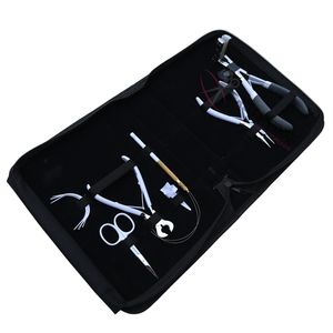Hair Extension <b>Tool</b> Set with Tape In Plier <b>Threading</b> Loop Curved Needles Parting Finger Beads Crimper and Keratin Bond Cutter - Product Image 1