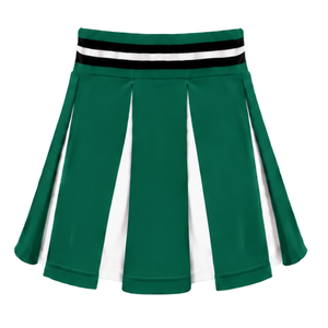 Ensemble d'uniforme de cheerleading vert foncé avec jupe plissée et crop top, tenue de performance d'équipe, vêtements de compétition de danse athlétique personnalisés - Product Image 3