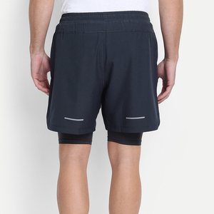Manufacturer Supply Men’s Running Double <b>Layer</b> Shorts with Compression Liner and Side Pockets - Product Image 5