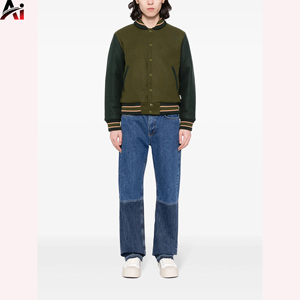 Veste universitaire personnalisée en gros pour hommes – Blouson de baseball premium style streetwear tendance - Product Image 1
