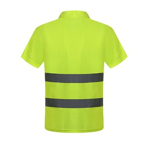 Clush Industries Dark Night Reflective Safety Yellow <b>Hi</b> <b>Vis</b> Breathable Mesh Unisex <b>T</b>-<b>Shirt</b> with Reflective Strips - Product Image 3