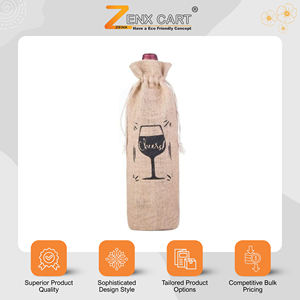 Sacs à vin en jute extra-larges de qualité supérieure pour cadeaux, avec option de logo personnalisé, provenant d'un fabricant indien de confiance - Product Image 2