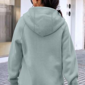 Hoodies Zipper Activewear <b>Turtleneck</b> Windproof Custom Zipper up Quick Dry <b>Women</b> Breathable Regular <b>Top</b> Hoodie Casual streetwear - Product Image 2
