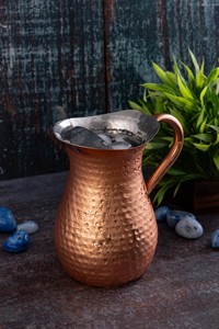 Pichet à eau en cuivre pur martelé Adiba Home Decor, artisanal, moderne, portable, écologique, réutilisable, pour la maison, la cuisine et la salle à manger - Product Image 6