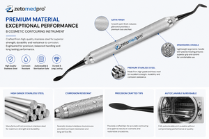 เครื่องมือคอนทัวร์ริ่ง Zetomed Pro B Cosmetic แบบสองด้าน ทำจากสแตนเลสสตีล สำหรับงานฟื้นฟูทางทันตกรรม - Product Image 2