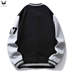 Wholesale Custom Patchwork Cotton Varsity Jacket High Quality Embroidery Autumn Unisex Letterman Varsity Bomber Jackets - Product Image 2