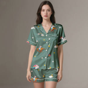 Conjunto de Pijama de Seda y Satén de Lujo para Mujer, Personalizable, Transpirable, de Manga Larga, para Primavera/Verano 2025 - Product Image 5