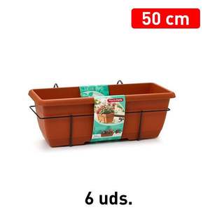 Jardinera Balconera 50, pot de fleurs avec crochet et support, accessoire pour panier suspendu - Product Image 2
