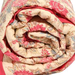 Manta Acolchada de Lujo de Alta Calidad para Invierno, con Estampado Floral Hecho a Mano, Ecológica, Reversible, Rosa, 100% Pura, para Sofá o Cama - Product Image 3