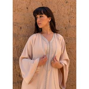 Ensemble deux pièces Kaftan Col en V Longueur ras du sol 100% Coton Boutons faits main de haute qualité Fermeture Lavable Taille naturelle - Product Image 3