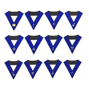 Conjunto de Collarín para Oficiales de Logia Azul 2026, Regalia Masónica, 12 Collarines de Alta Calidad Bordados a Máquina, Personalizables - Product Image 2