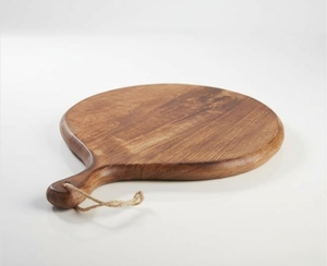 Tabla de cortar de madera natural para uso en la cocina, tabla de cortar premium hecha a mano, tabla rústica para pizza para el hogar o restaurante a bajo costo. - Product Image 3