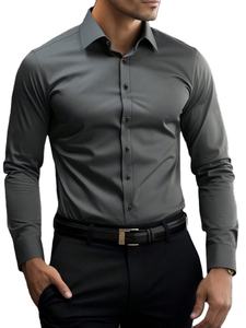Camisas de Vestir de Manga Larga para Hombre al por Mayor, Ajustadas, Casuales, Formales, con Botones y Logotipo Personalizado - Product Image 6
