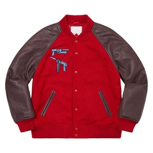 baseball varsity jackets with leather raglan sleeves & Wool body - Product Image 1