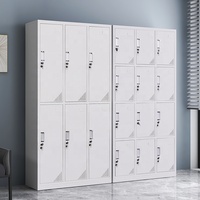 Armoire Métallique à 12 Portes, Casier en Acier Multi-compartiments pour Salle de Sport, École, Appartement, Vestiaire d'Étudiants et du Personnel