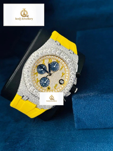 Reloj de Pulsera Premium con Diamantes de Moissanita para Hombre, Estilo Hip Hop, con Incrustaciones de Piedras Brillantes VVS - Product Image 4