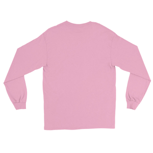 T-shirt unisexe à manches longues rose avec broderie graphique, col rond, décontracté, en mélange de coton, pour un usage quotidien, vêtement de mode - Product Image 2