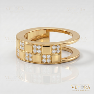 Anillo de Lujo de Plata de Ley 925 Sólida con Pavé de Moissanita a Cuadros, Cubierta de Anillo Oura Brillante, Elegante Accesorio de Joyería para el Uso Diario Refinado - Product Image 2