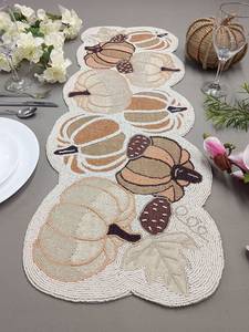 Handmade Fabric <b>Table</b> Runner Irregular Shape Pumpkin Design Country Style Mats & Pads - Product Image 1