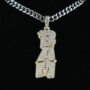 Colgantes de Oro Amarillo de 10k con Diamantes Tallados, Cultivados en Laboratorio IGI/GIA, Estilo Vintage, para Bodas/Compromisos, Unisex, para Joyería de Estilo Hip-hop y Rap - Product Image 1