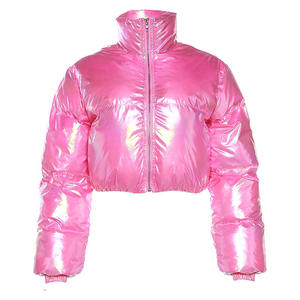 OEM 2026 New Arrival Winter Women <b>Thick</b> Shiny Long Sleeve Stand Collar Puffer <b>Jacket</b> Ladies Casual Bubble Puffer <b>Jacket</b> - Product Image 3
