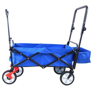 Heavy-Duty Portable Outdoor Utility <b>Wagon</b> with Adjustable Handles Collapsible <b>Garden</b> Hand Cart with Drink Holder for Camping - Product Image 2