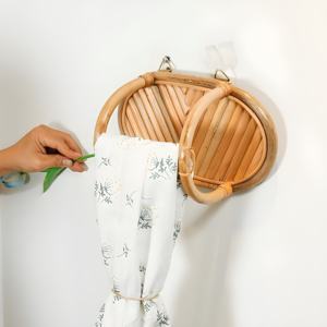 Support de rangement de papier en rotin au design moderne, distributeur mural de rouleau de papier hygiénique pour salle de bain, toilettes, salles de douche, décoration - Product Image 4