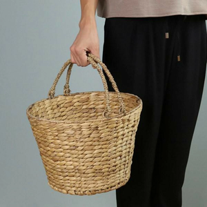 Panier de récolte en jacinthe d'eau naturelle à prix abordable avec poignées, panier de rangement pour fruits pour agriculteurs du Vietnam - Product Image 3